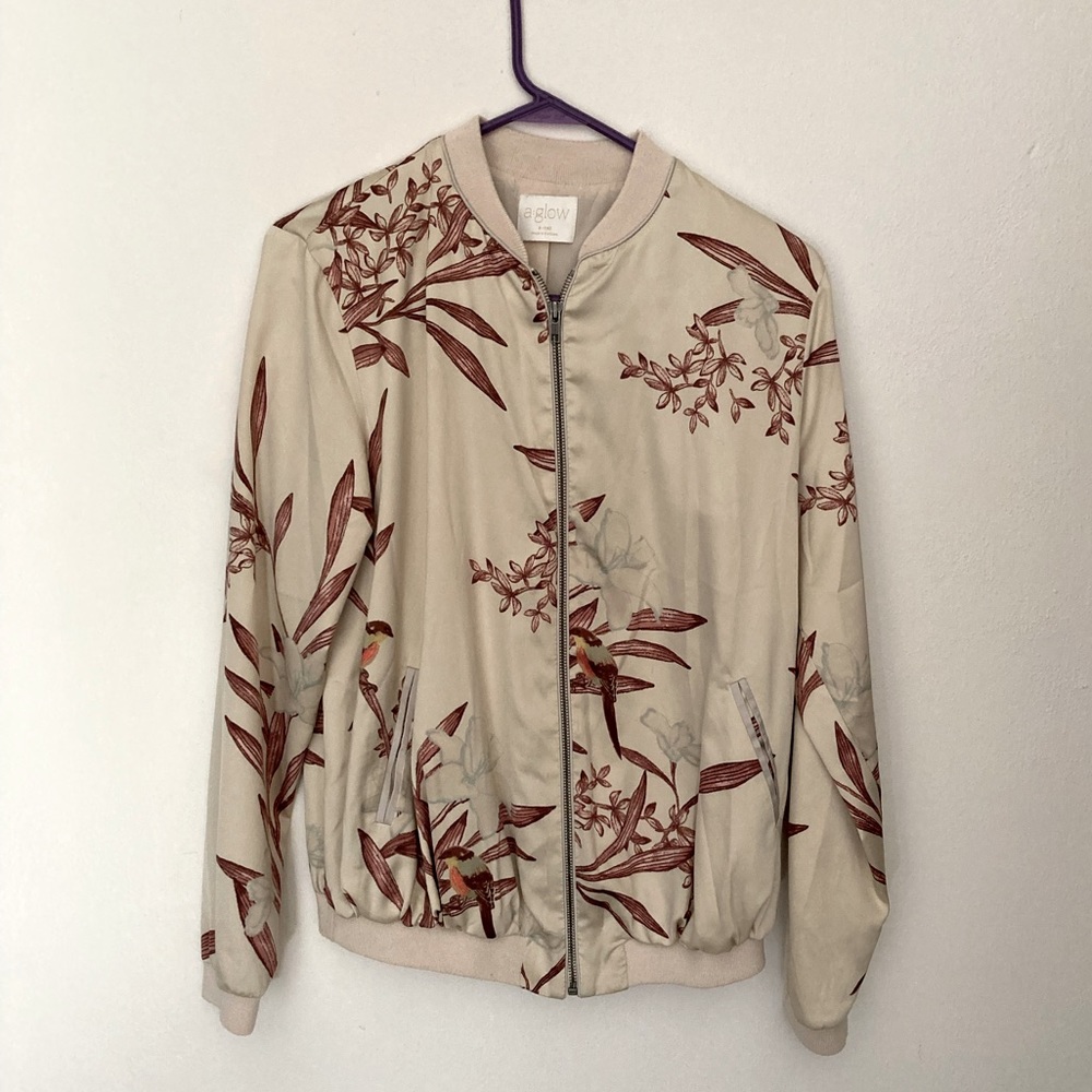 A glow maternity bomber jacket